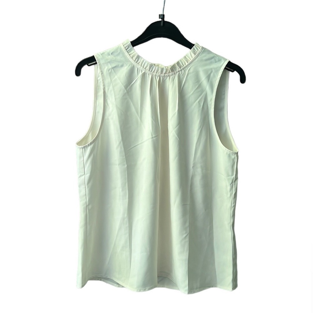 Ruffleneck top - off-white/light cream color - Size M